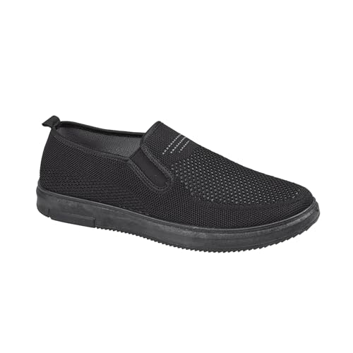 Urban Jacks Men's Darwin Twin Gusset Leisure Shoes (Black, UK Footwear Size System, Adult, Men, Numeric, Medium, 10)