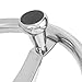 13.5in 3 Spoke 316 Stainless Steel Yacht Steering Wheel, Weather and Rustproof, with 5/8in ‑18 Nut Turning Knob, Fits Standard 3/4in Tapered Shaft Helms
