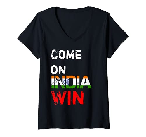Mujer Camiseta de críquet de la India de la India 2019 Camiseta Cuello V