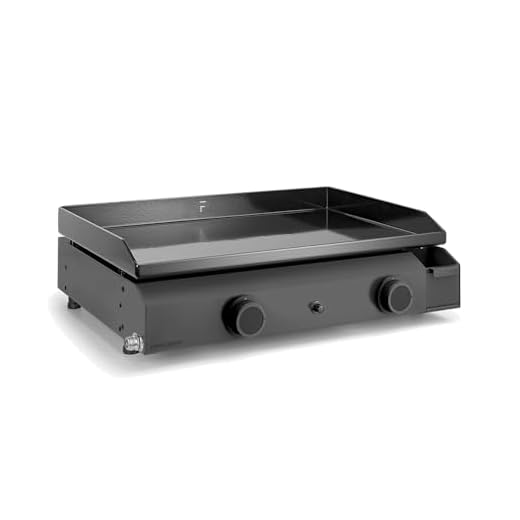 Forge Adour Plancha gaz 5000w plaque fonte émaillé 57.5x37.9cm baseg60a, Noir