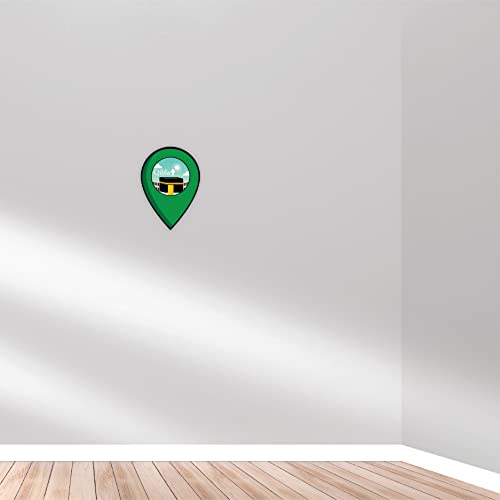 woopme ® Qibla Compass Arrow Direction Sticker for Wall Floor Prayer Room Bedroom Kids Room Home House Decoration Vinyl Printed Stickers L x H 18 x 25 Cms