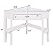 Tangkula Corner Desk, Corner Computer Desk, Wood Compact Home Office Desk, Laptop PC Table Writing Study Table, Workstation with Storage Drawer & Shelves