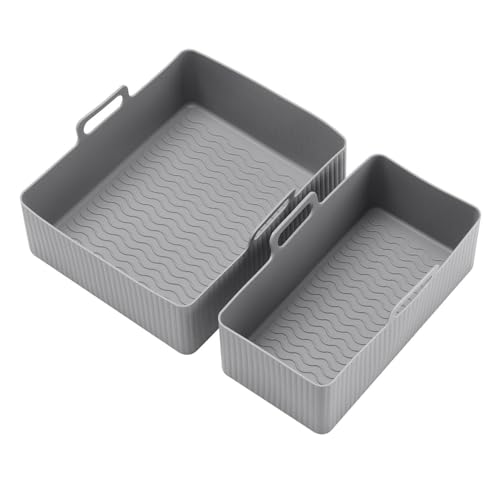 2 moldes de silicona para freidora de aire, accesorios para freidora de aire reutilizable, cuadrada, Airfryer, accesorio para freidora de aire caliente, microondas, horno (B)