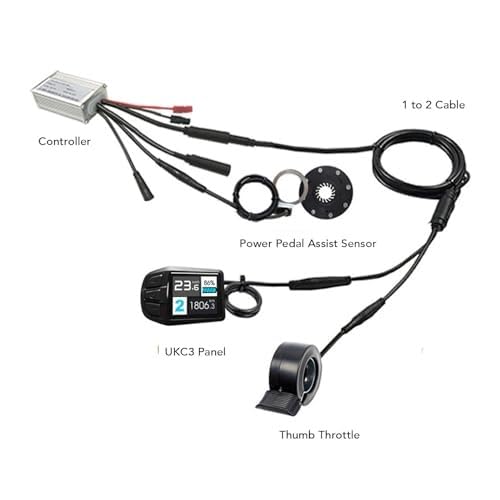 Pannello in lega di alluminio del controller 15A Display UKC3 Kit di conversione del ciclo elettrico Sensore di assistenza al pedale dell'acceleratore a pollice regolatore per monopattino elet