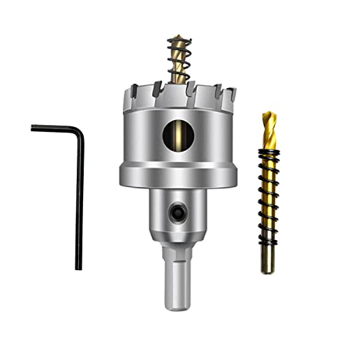 ASNOMY 40mm Scie à Cloche en carbure de tungstène, TCT Foret de scie trépan avec 2 forets pilote plaqués titane pour acier inoxydable, feuille, métal