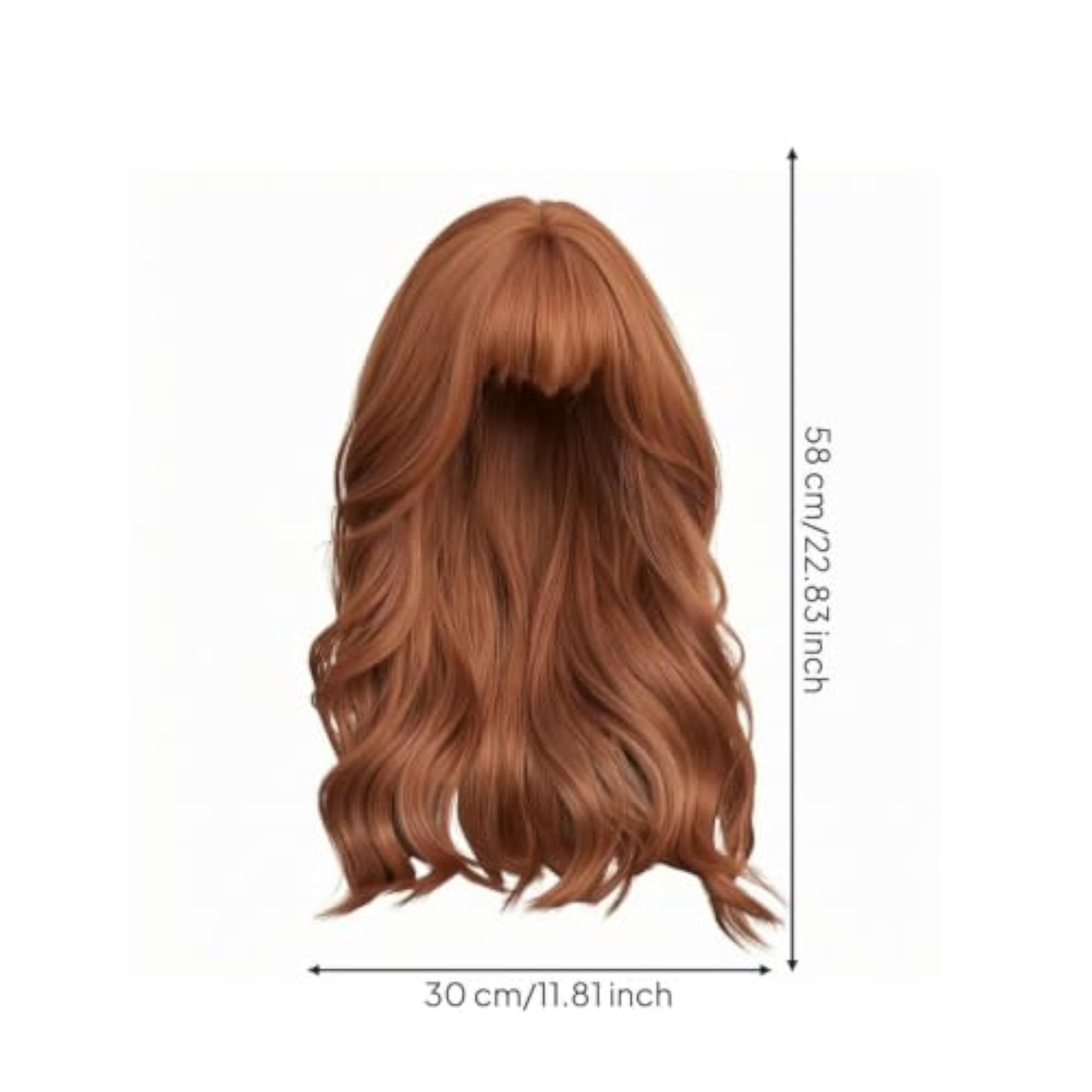 Heat-Resistant Long Wavy Hairpiece, Light Brown