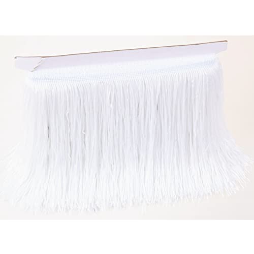 Heartwish268 Fringe Trim Lace Polyerter Fibre Tassel 6inch Wide 10 Yards Long for Clothes Accessories Latin Wedding Dress DIY Lamp Shade Decoration Black White