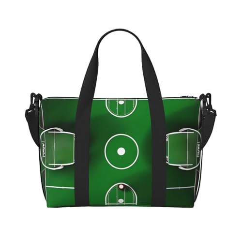Green Football Field Print Hand Travel Bag,Gym Bag,Weekend Travel Overnight Bag,Tote Bag Sports Bag For Women Men