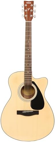 Yamaha FS80C Acoustic Guitar – 6-String, Stainless Steel, Natural Finish, Concert Body with Cutaway Design, Ri