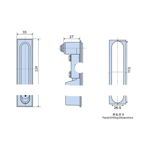 Serrure MS618 noire pour sécuriser l'armoire de distribution de votre atelier