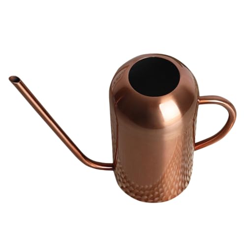 Gadpiparty 1.5L Stainless Steel Long Spout Watering Can Retro Bronze Garden Watering Pot for Indoor and Outdoor Plants Gardening Tool