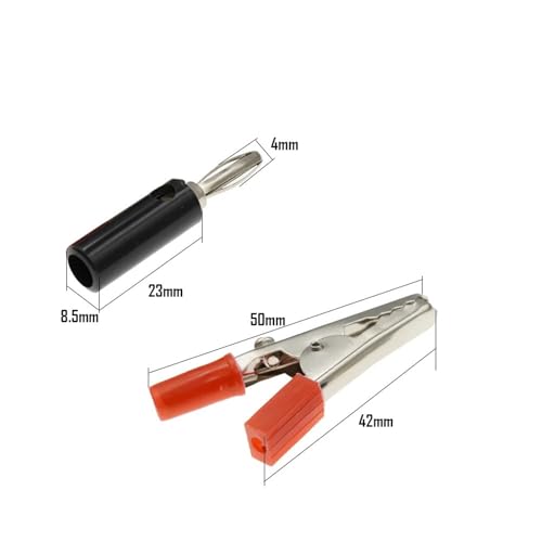 Pinza de cocodrilo aislada de 4mm con mango de plástico para cable de prueba 7