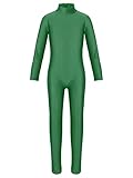 MSemis Maillot Gimnasia Rítmica para Niña Mono Largo de Baile Jumpsuit de Deportivo Elástico Mono de Patinaje Artístico Disfraz de Bailarina 3-16 Años Verde 3-4 años