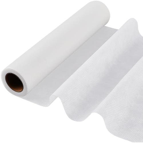 CRASPIRE Fusible Iron on No Show Mesh Machine Embroidery Stabilizer Backing 12in x 10Yd Lightweight Fusible Cut Away Stabilizer White Nylon Interlining Embroidery for Machine Embroidery Hand Sewing