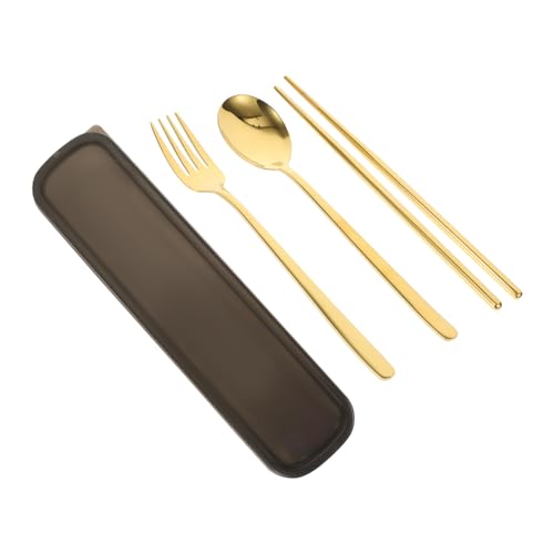 ROMISBABA ステンレス製携帯用カトラリー から大人向け 軽量スプーンフォーク箸点 ホームテーブルウェア 食事用外出先対応