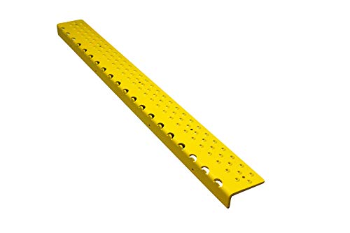 Handi-Treads Non Slip Aluminum Stair Nosing, Powder Coated Safety Yellow, 2.75" X 30" With Color Matching Wood Screws, Each #TOP4