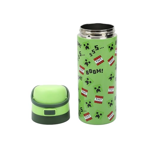 Image of Minecraft Boom Green 24 Oz Stainless Steel Water Bottle