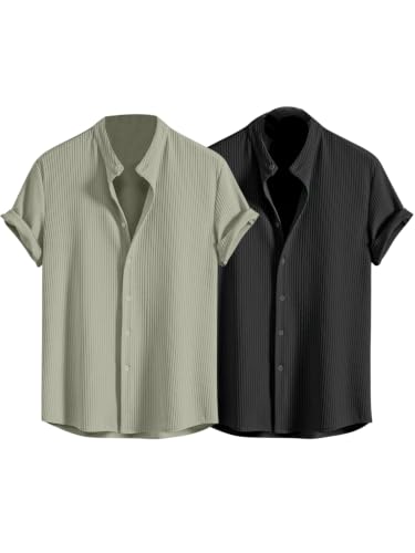 Image of GRECIILOOKS Men's Polycotton Regular Fit Casual Shirt | Stylish | Printed | Solid | Short Sleeve | Trendy (Available in Plus Size)