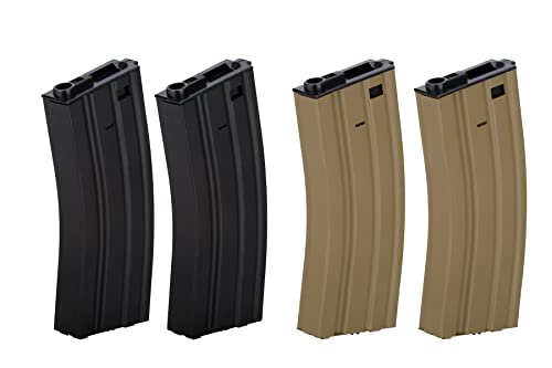 Lancer Tactical Full Metal M4/M16 300 Round High Capacity AEG Airsoft Magazine Clip High Tension Spring Feeds with Winding Wheel (Tan/Black X2) by Lancer Tactical - Used condition - US$43.19