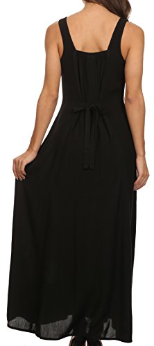 Image of Sakkas Stella Long Tank Top Adjustable Caftan Corset Dress with Embroidery