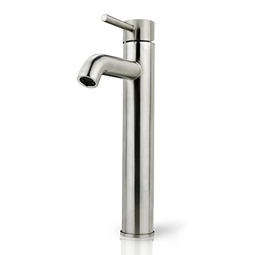 iSpring L8114BN Lead-Free Single Hole Bathroom Faucet with Sleek Modern Design for Vanity Sink, Brushed Nickel