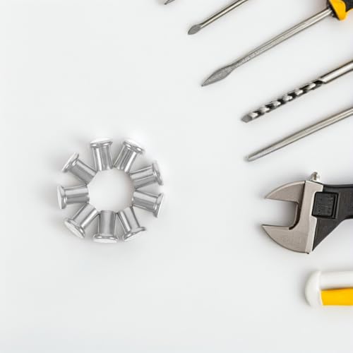 Rivets à tête plate acier inoxydable 20 pièces pour assemblage de cuir épais