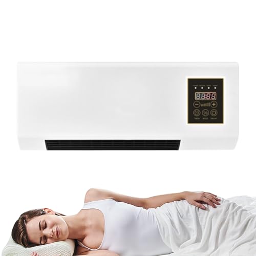 Yulokdwi Calentador De Pared Para Baño - de Calefacción Interior | Con Pantalla Digital y Mando a Distancia para Garaje Sótano Taller Dormitorio Sala de Estar Terraza