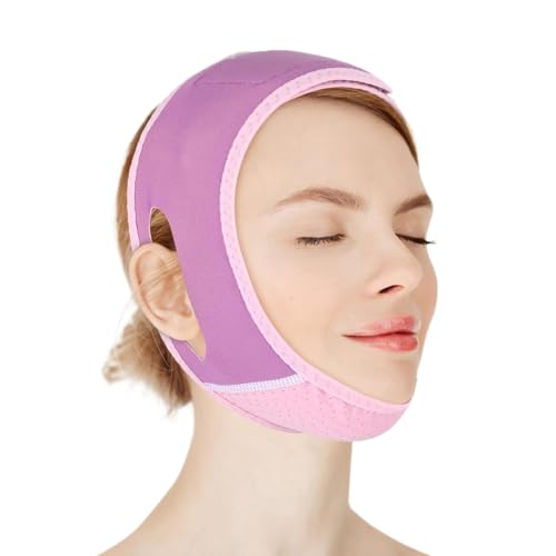 OHREN Máscara Facial V-Line Reutilizable y Transpirable de Material Suave, Cuidado Facial Reafirmante para Elasticidad de la Piel y Línea de Mandíbula Definida