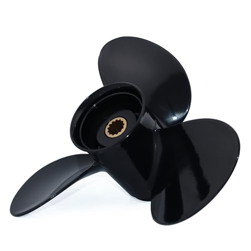 CAPTAIN Outboard Propeller fit Johnson Evinrude 40-75 HP Engines, 12 1/4 Diameter x 15 Pitch Boat Propeller, 13 Spline Tooth, RH, Aluminum Part