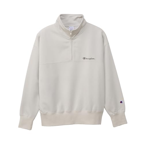 [チャンピオン] スウェット 長袖 丸首 速乾 ストレッチ COTTON USA スクリプトロゴ刺繍 TECH WEAVE(R) TERRY HALF ZIP SWEATSHIRT CW-BS001 レディース ペールホワイト