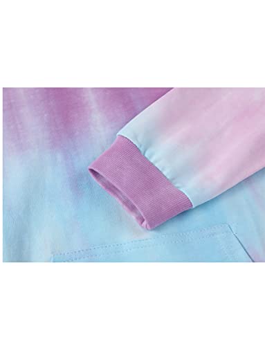 Image of Deeorla Little Boys Girls Cotton Tie Dye Hoodies Long Sleeve Pullover Sweatshirts for Big Kids 5-15Years