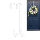 Generico Gancho para guirnalda – Organizador transparente que no deja rastros | Gancho para guirnalda de puerta de 2 piezas | Para ventana panorámica baño Navidad exterior abrigos Halloween ducha
