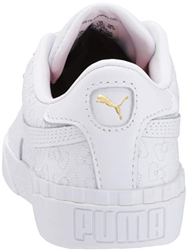 PUMA Girls Sneaker, White Black-Pantone 185C,10.5 M US3