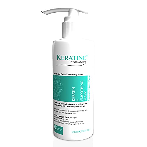 Image of Keratin Hair Mask Infused with Keratin, Almond Oil, Jojoba Oil and Shea Butter for Curly Wavy and Straight Hair - Sulfate Free Mask for Dry Damaged or Color Treated Hair | Made in India
