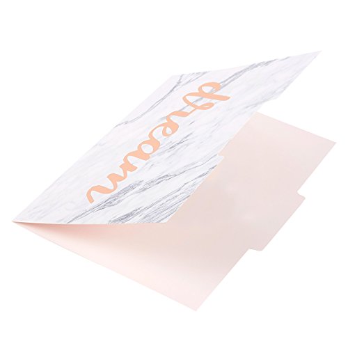 12-Count Decorative File Folders, Letter Sized, 1/3-Cut Tabs, Cute Marble Designs with Inspirational Rose Gold Foil Words, 300GSM Thick Organizers, 9.5 x 11.5 Inches - Thumbnail 2