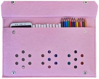 FIGIZA Keçe Kalemlik ve Tablet Organizer Çanta – 4 Bölmeli, A4 Boyut, Çok Amaçlı Defter Boya Düzenleyici Çanta (pembe) - Görsel 7