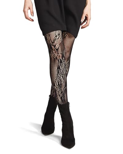 Natori Womens Feather Lace Net Tights Black SM One Size2
