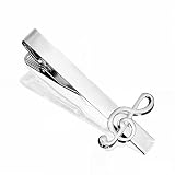 Music Tie Clips for men, Music Note Tie Clip, Musical Tie Bar, Treble Clef Tie Bars for Men Unique, Piano Mens Tie Tack Pins Silver, Guitar Trumpet Suit Shirt Accessories for Women Boys Son Dad Father