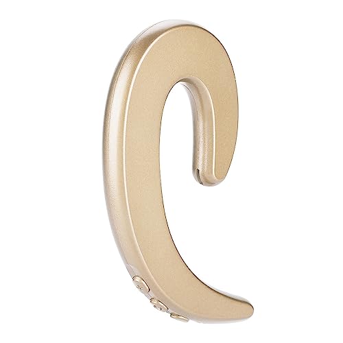 Auriculares Inalámbricos Bluetooth Tipo Gancho para la Oreja, IPX5 a Prueba de Agua, Diseño Ergonómico sin Dolor, Compacto e Invisible, Recordatorio de Voz en Chino e Inglés (Oro)