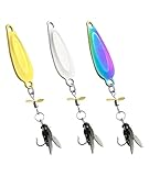 3 Pcs Fishing Hook, 0.48 * 1.97 * 0.47in Propeller Fishing Lure for Catching Fish, High-Vibration Spinner for Freshwater Fishing, Long Casting Performance with Spinning Fly Bait