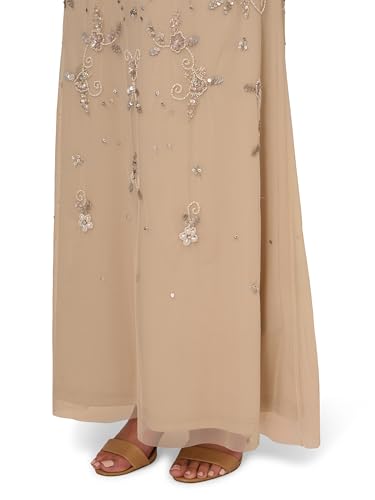 Image of Adrianna Papell Women's Beaded Mesh Long Dress