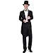 Men Formal Magic Show Costume Tailcoat Jacket Tuxedo Suits 4 Piece Chorus Musician Cosplay Adult Magician Tailcoat (M, Black)