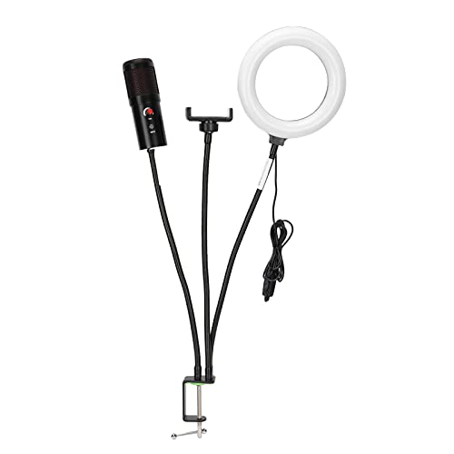 Annadue Kapazitives USB-Mikrofon, RGB-Mikrofon-Fülllicht EIN-Tasten-Stummschaltung Computer-Podcast-Kondensator-Mikrofon…