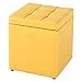 XBCDX Otomana Cuadrada de Almacenamiento, Taburete capitoné de Cuero sintético con reposapiés con Tapa con bisagras Asiento para salón Taburetes para el hogar, Sala de Estar, Dormitorio, Amarillo,