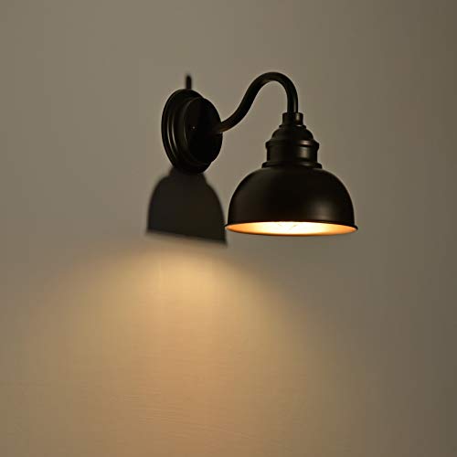 Image of Farmhouse Vanity Wall Sconce, Industrial Gooseneck Barn Light Fixture, Oil Rubbed Bronze Wall Lamps for Bedroom, Bathroom, Hallway, Living Room, Reading Room
