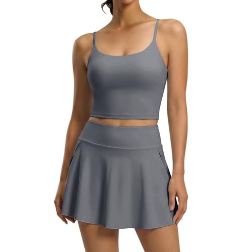 Ensemble Yoga Seamless avec Soutien-Gorge Intégré et Jupe-Short Haute Élasticité