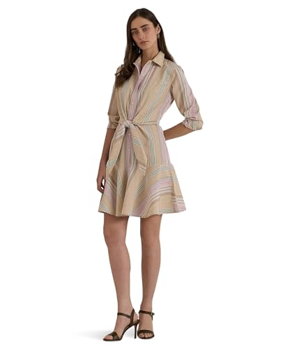 Lauren Ralph Lauren Women's Striped Tie-Waist Broadcloth Shirtdress