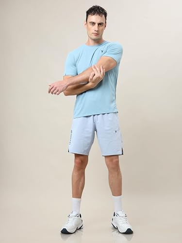 Image of TECHNOSPORT Mens Regular Fit Solid Shorts for Gym, Workout & Sports with Anti Microbial, Techno Dry