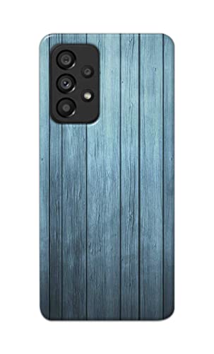 Image of Printed Hard Back Cover Case for Samsung Galaxy A53 5G Back Cover (Wooden Blue) -702