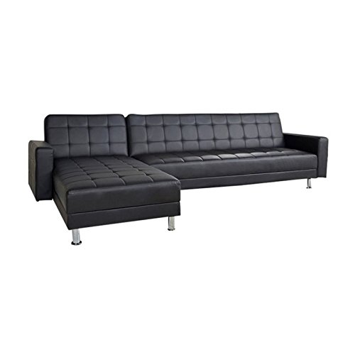 Gold Sparrow Frankfort Convertible Sectional Sofa Bed, Black #TOP23